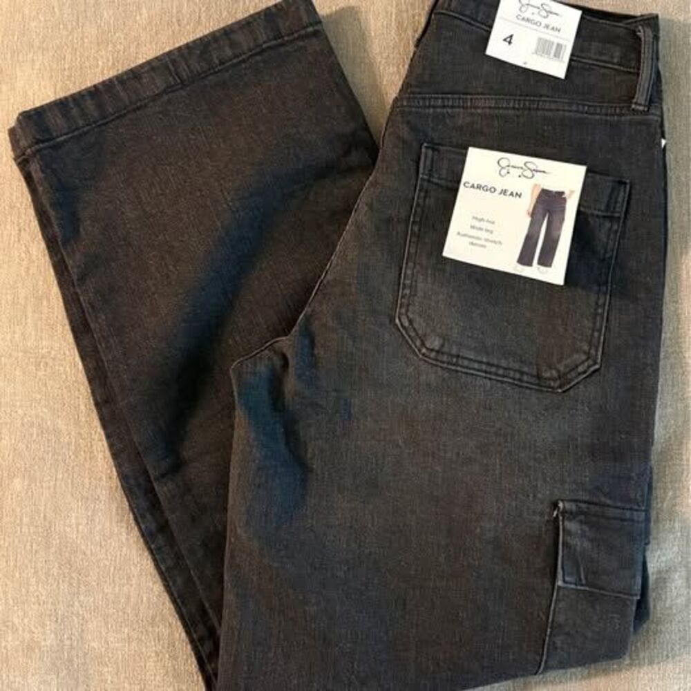 Jessica Simpson Black Wash Cargo Pocket Style Jean Size 4